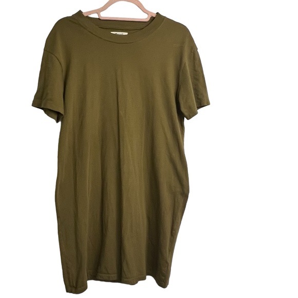 MADEWELL T-Shirt Dress in OLIVE BRANCH Soft Lagenlook Minimalist Preppy Small - Picture 2 of 7